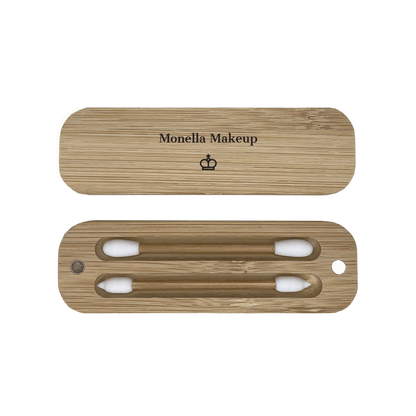 Eco-friendly reusable makeup swabs with bamboo case - perfect for travel and makeup application