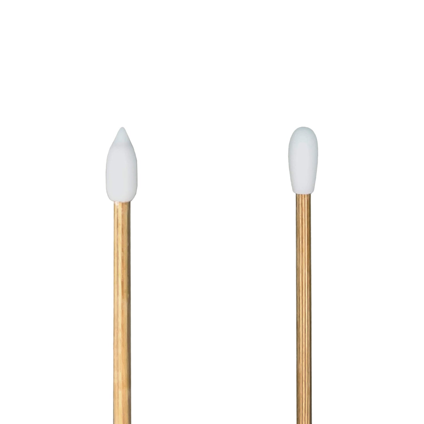 Reusable eco-friendly makeup swabs with silicone tips and bamboo sticks for ear cleaning, makeup application, and removal.